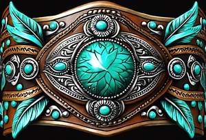 Leather Tooled Cuff Western with turquoise Jewls a stock tag with G/L on it and the words "I do not and will not fear tomorrow because I feel as though today has been enough. tattoo idea