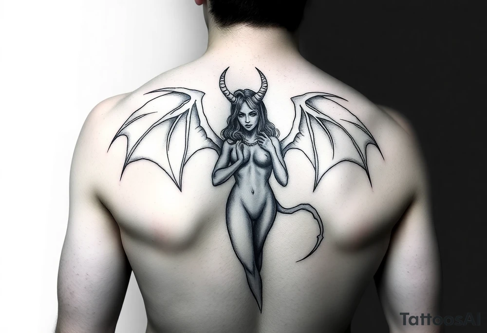 Devil protecting Lilith tattoo idea