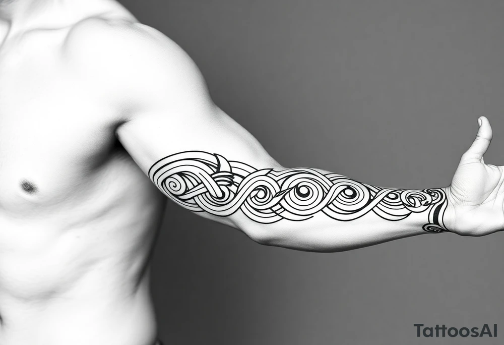 Māori style Celtic 
and bands black and white shading tattoo idea