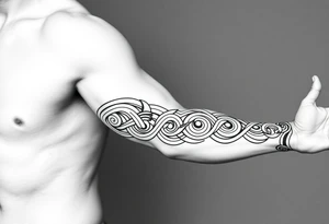 Māori style Celtic 
and bands black and white shading tattoo idea