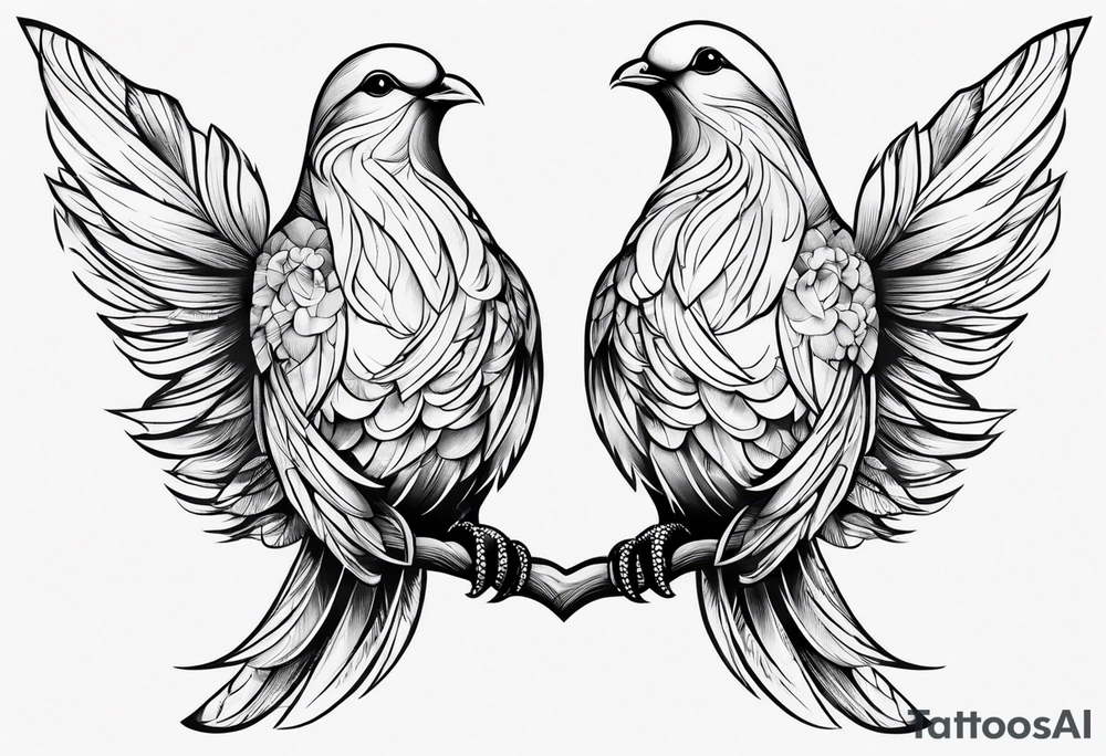 two simplistic doves tattoo idea
