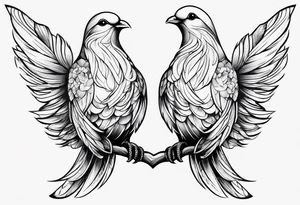 two simplistic doves tattoo idea