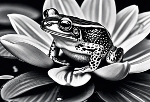Small frog on lily pad tattoo idea