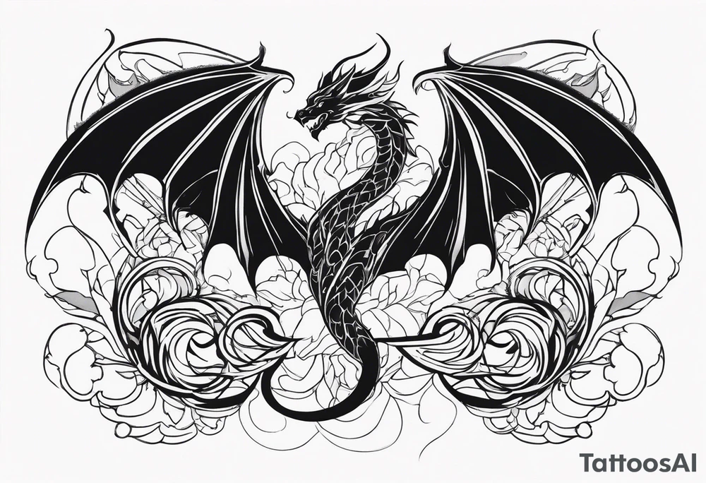 Figure 8 dragon wings spread tattoo idea