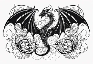 Figure 8 dragon wings spread tattoo idea