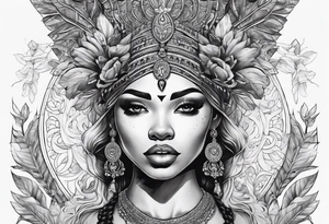Black Goddess of cocaine tattoo idea