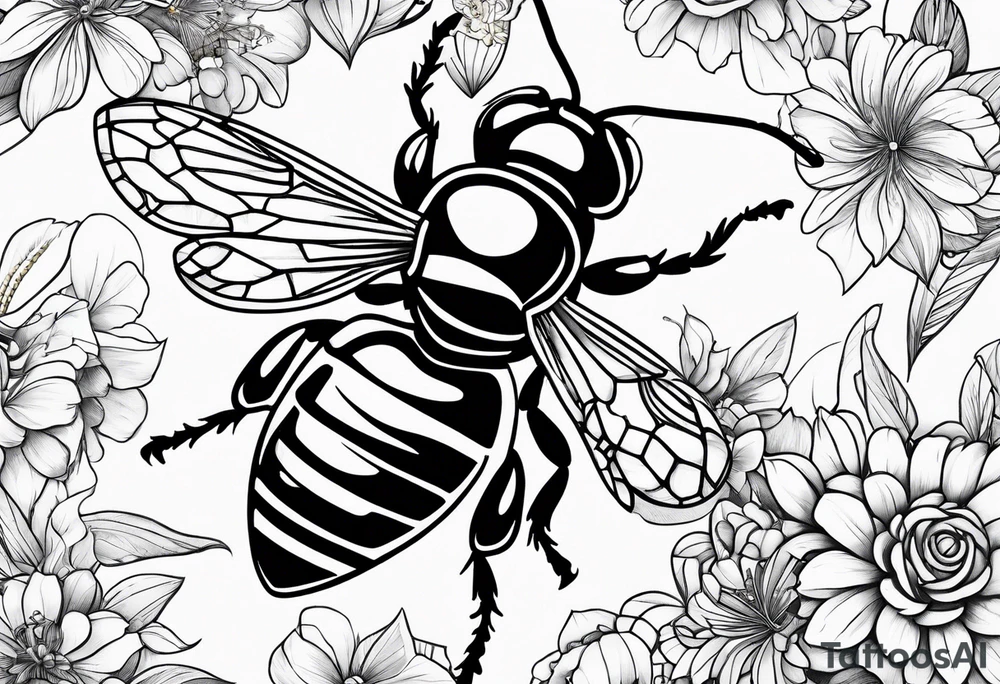 tattoo of mother bee tattoo idea