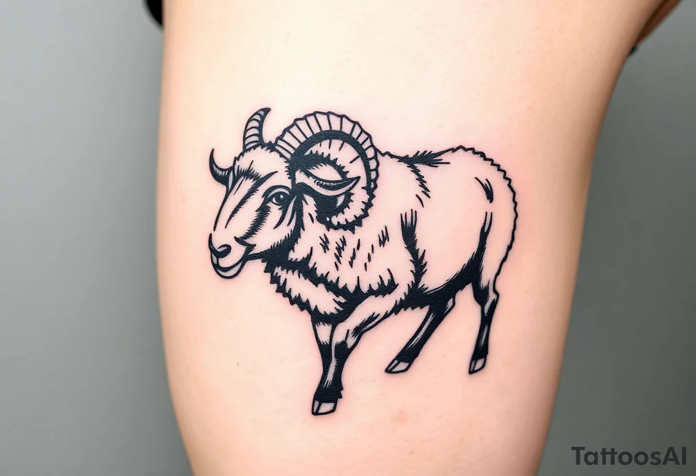 Black sheep with muscles tattoo idea