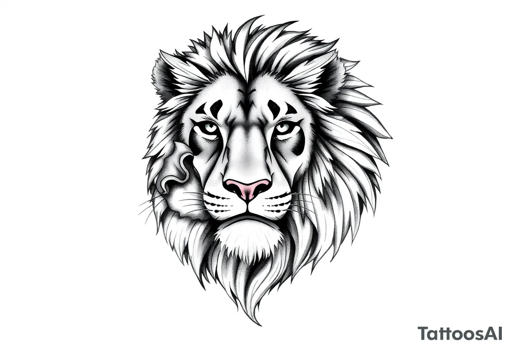 Realistic lion tattoo idea