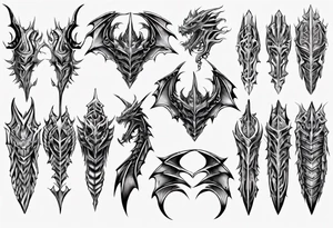 Dragon skin armor symmetrical tattoo idea