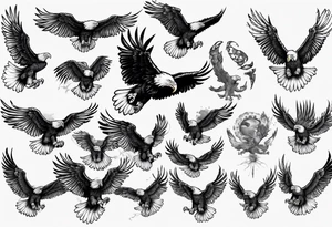 dive bombing bald eagle tattoo idea