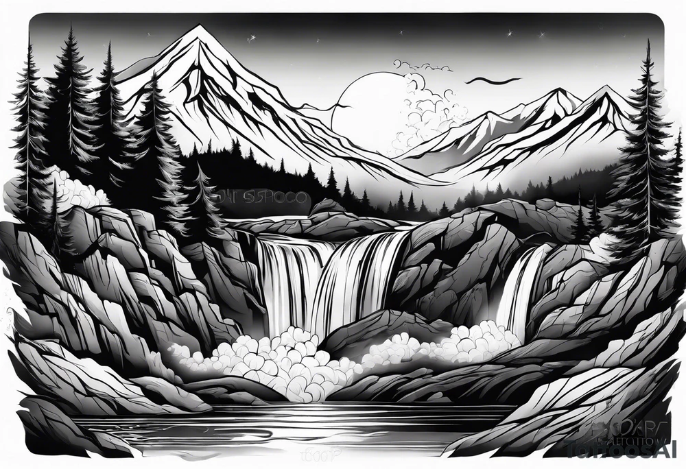 water fall tattoo idea