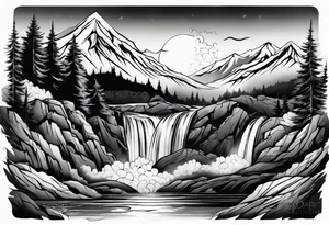 water fall tattoo idea