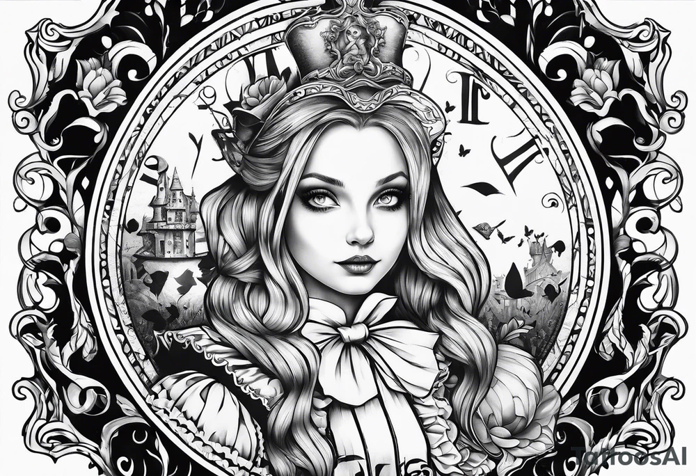 Alice in wonderland tattoo idea
