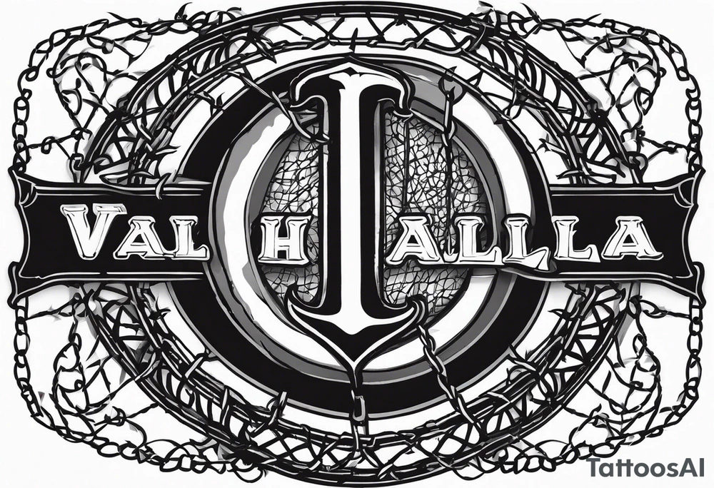 Valhalla
sword shield barbed  wire tattoo idea