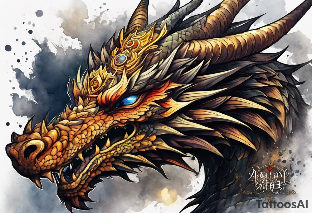 dark sun dragon king tattoo idea