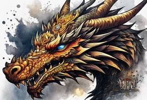 dark sun dragon king tattoo idea