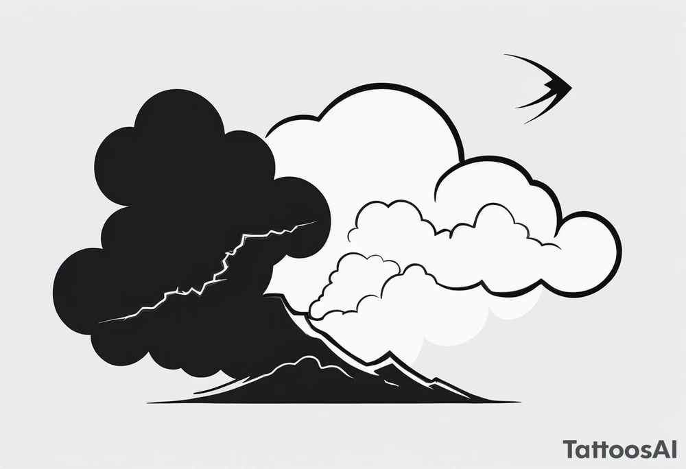 A lightning bolt striking from storm clouds. tattoo idea A lightning bolt striking from storm clouds. tattoo idea