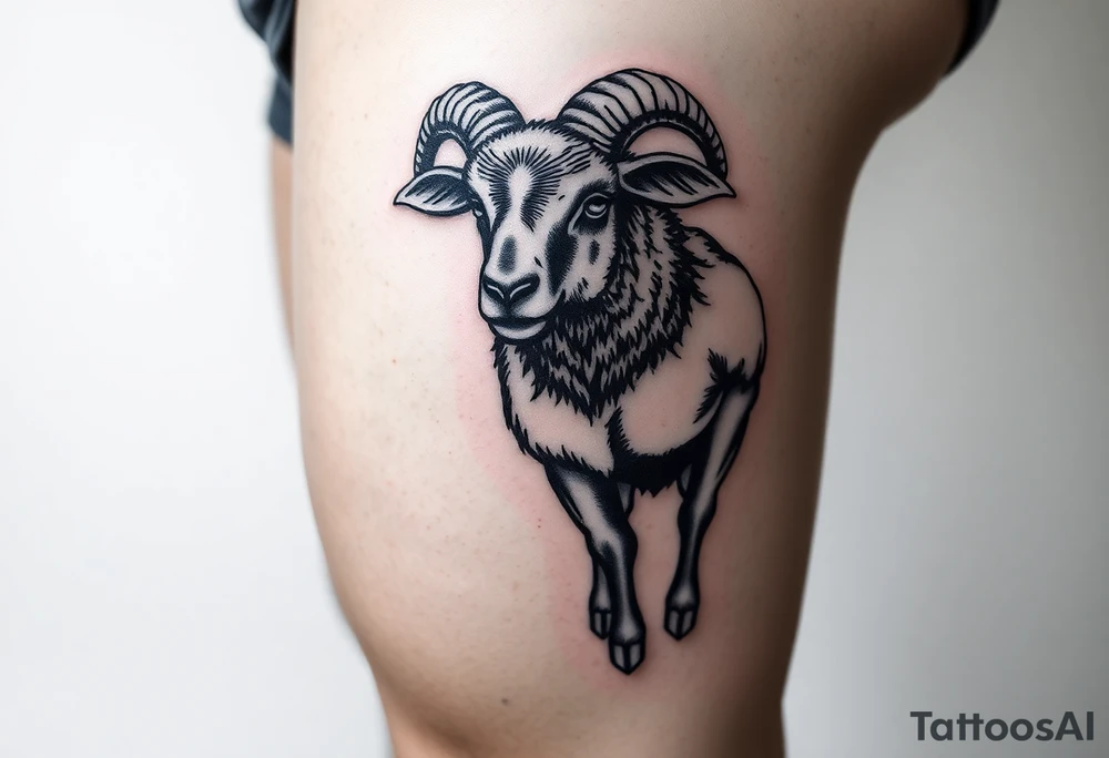 Black sheep with muscles tattoo idea