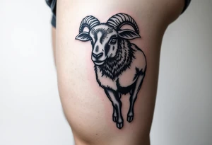 Black sheep with muscles tattoo idea