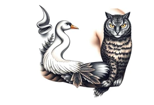 , bull, dog, swan, owl, cat, tattoo idea