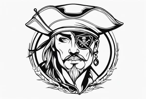 pirate with patch on one eye tattoo idea