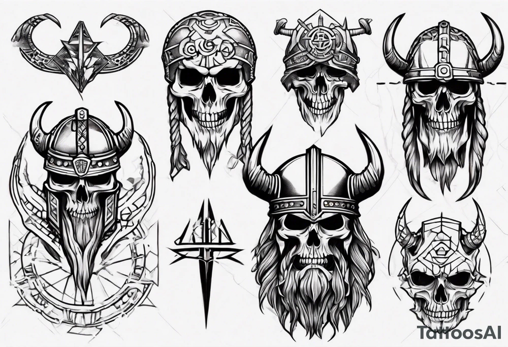 i want a tattoo of a big viking skeleton head tattoo idea
