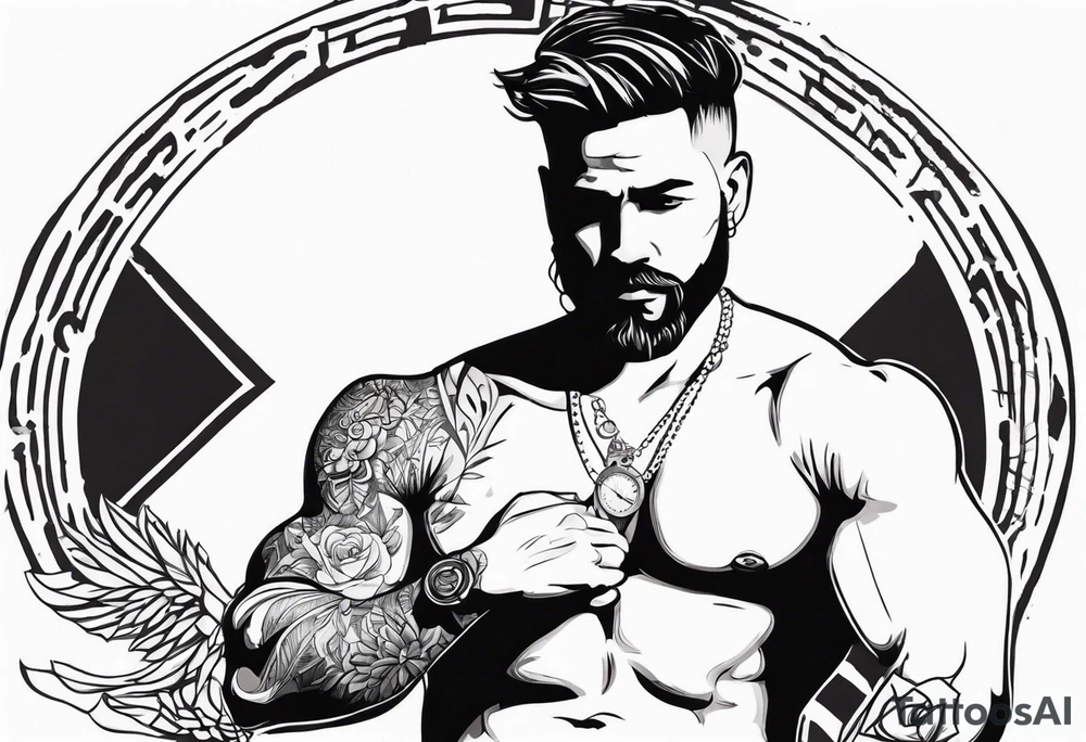 man with big penis tattoo idea