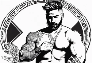 man with big penis tattoo idea