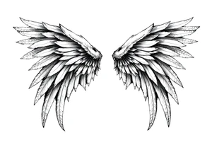 Long Angelwings tattoo idea