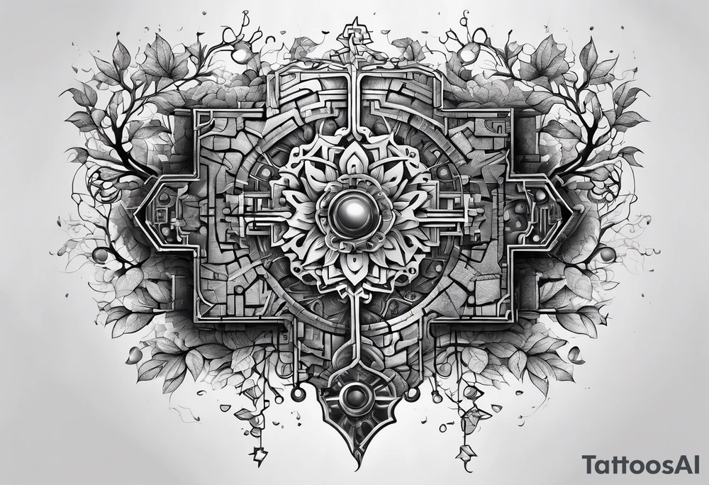 A puzzle piece with circuits branching out from it tattoo idea