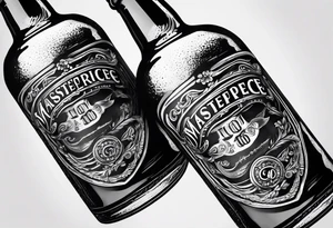 two beer bottles cheersing tattoo idea