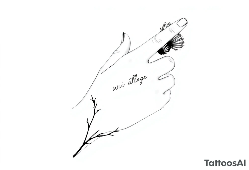 thistle minimalist for hand with message tattoo idea