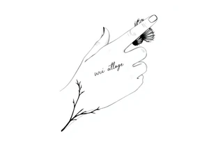 thistle minimalist for hand with message tattoo idea