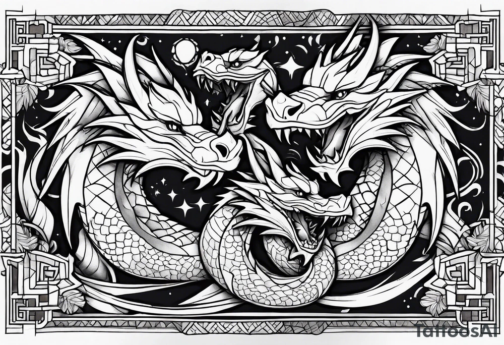 CUTE roaring dragons tattoo idea