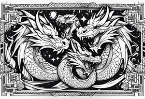 CUTE roaring dragons tattoo idea