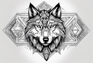 Legend of zelda link wolf in profile, in the center of his forhead is a diamond shape with a dot in the middle tattoo idea