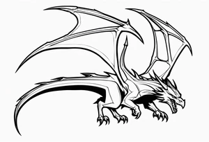 Wyvern full black small tattoo idea