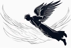 Male Angel falling out the sky tattoo idea