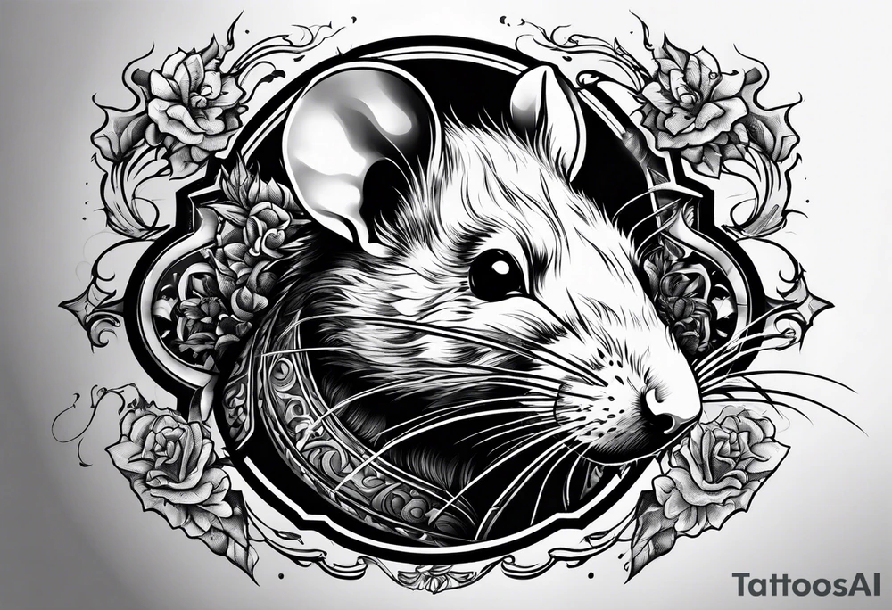 Rat using fire magic tattoo idea