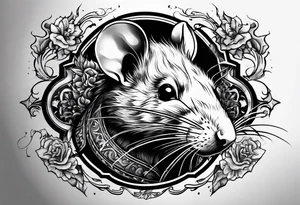 Rat using fire magic tattoo idea