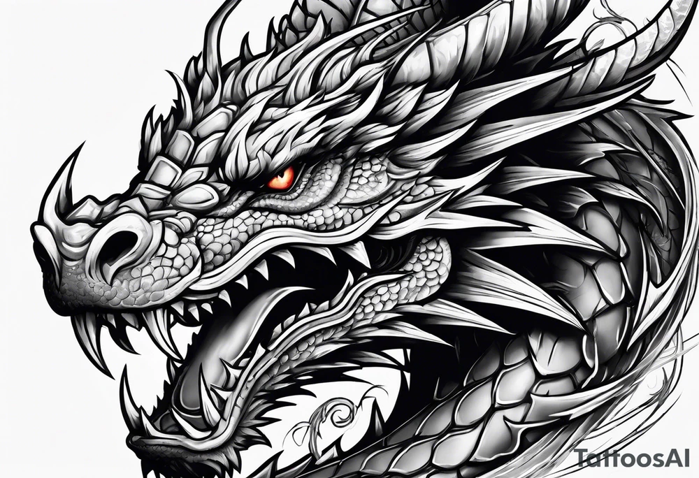 Dragon wrapped around sword tattoo idea