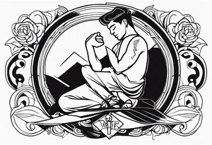 estátua homem chorando tattoo idea