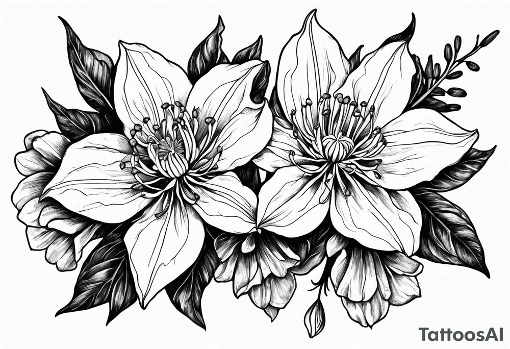 Columbine flower tattoo idea