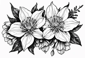 Columbine flower tattoo idea