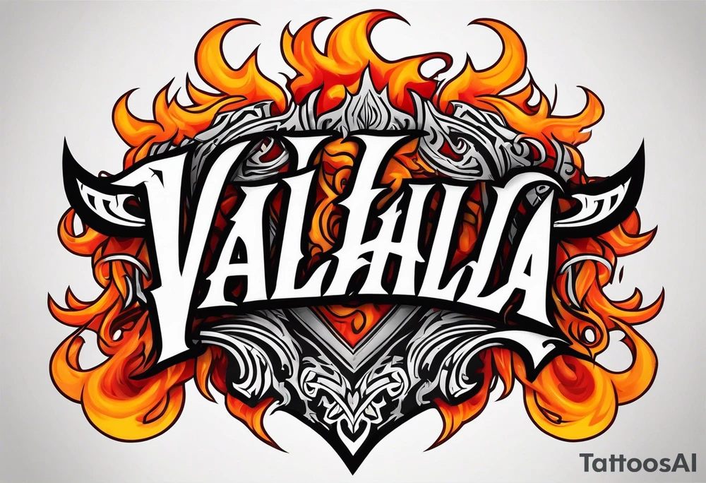 Valhalla flames tattoo idea