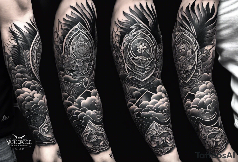 Forearms sleeve represents God tattoo idea