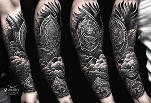 Forearms sleeve represents God tattoo idea