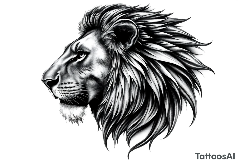 Realistic lion tattoo idea