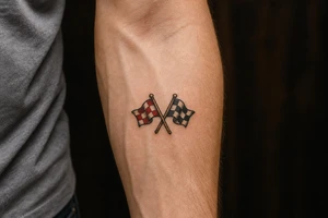 crossed flags tattoo idea